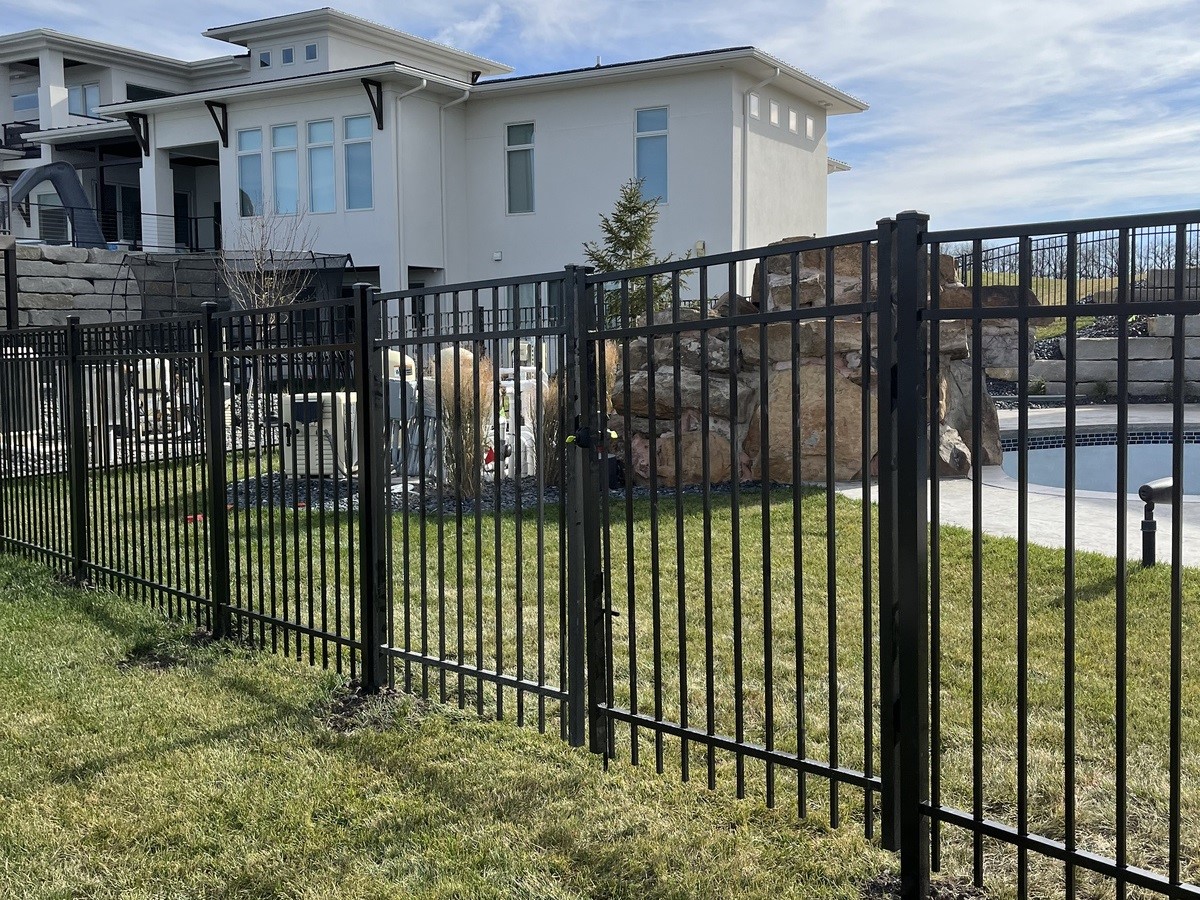 Photo of aluminum fence installation by a Waverly, NE fence company