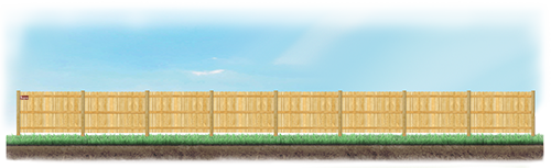 A level fence installed on level ground in Waverly, Nebraska