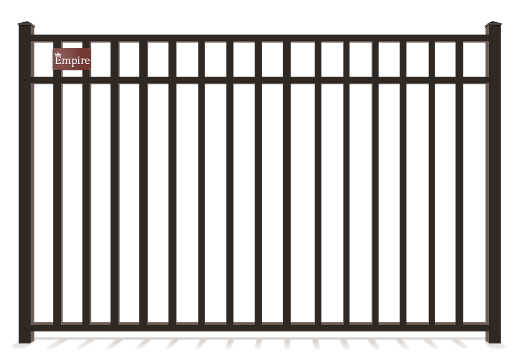 2 rail flat top aluminum fence